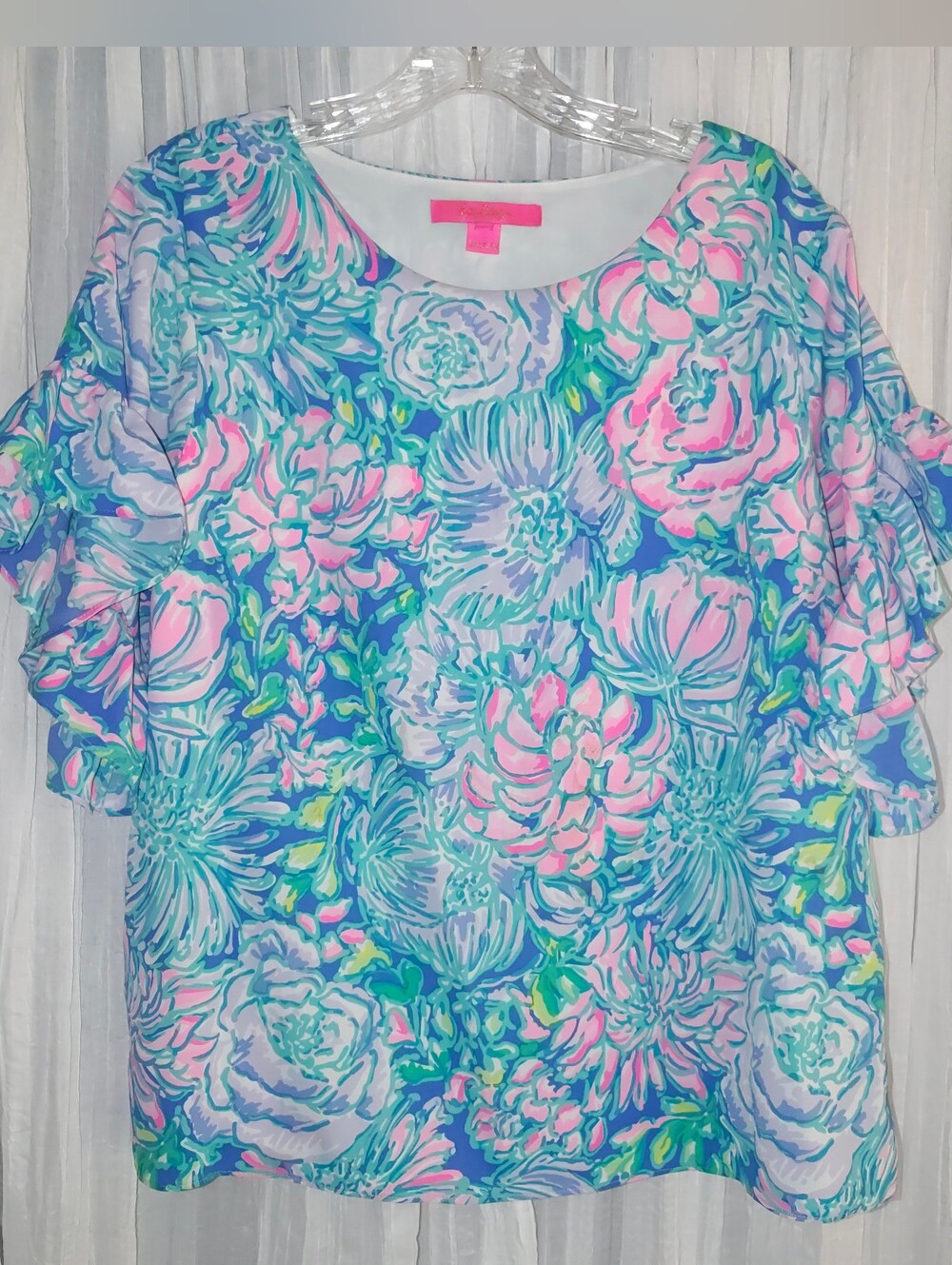 Lilly Pulitzer Darlah Top in the "Soleil Pink Good Hare Day" - size M